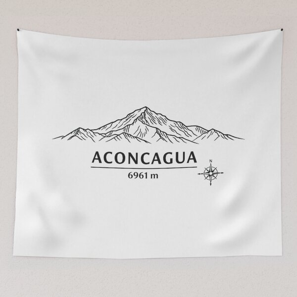 Item preview, Seven Summits South America Aconcagua 6961 m Minimalist Line Art Design designed and sold by GabeMountainArt.