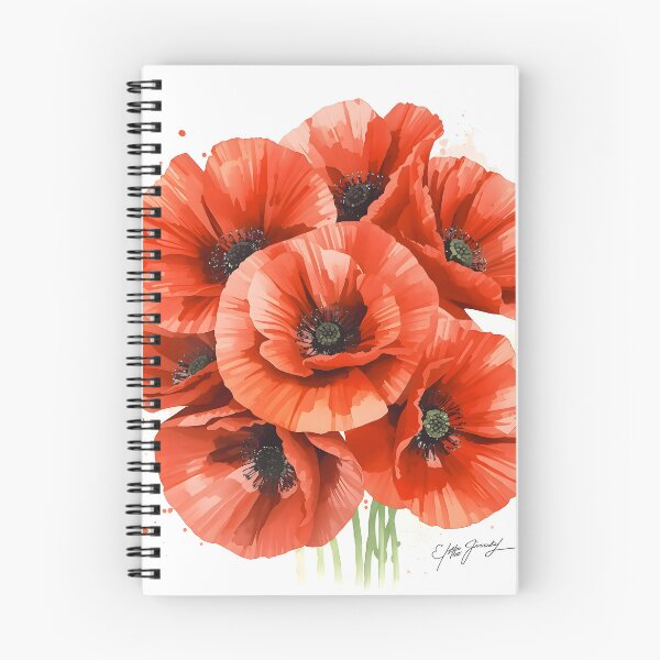 Item preview, Red Poppy Field Watercolor Painting designed and sold by RawNaturePrints.