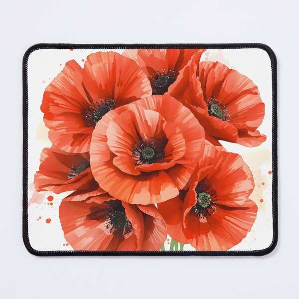 Item preview, Red Poppy Field Watercolor Painting designed and sold by RawNaturePrints.