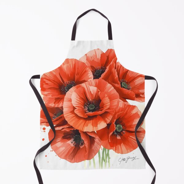 Item preview, Red Poppy Field Watercolor Painting designed and sold by RawNaturePrints.
