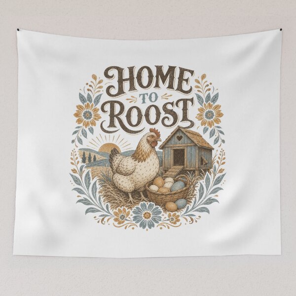Item preview, Home to Roost Chicken Farmhouse Country Design designed and sold by AntiqueImages.