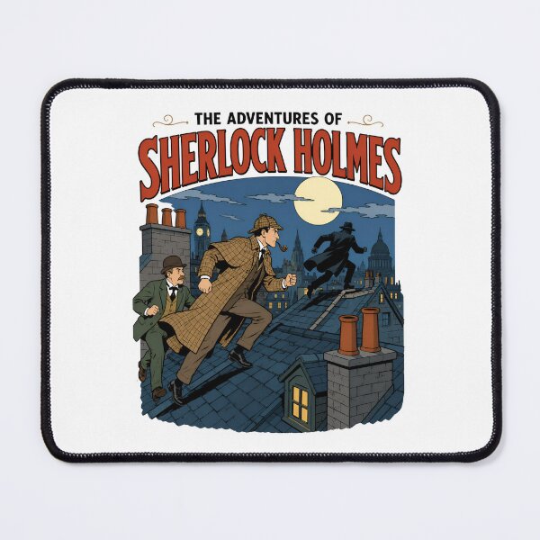 Item preview, The Adventures of Sherlock Holmes London Rooftop Chase Retro Art designed and sold by Fenay Designs.