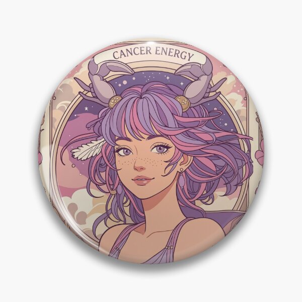 Item preview, Cancer Zodiac Goddess Anime Art | Cancer Energy Celestial Astrology Illustration | Pastel Horoscope Fantasy Girl | Art Nouveau Zodiac Wall Art | Cancer Birthday Gift designed and sold by RSDigitalPrintDesign.