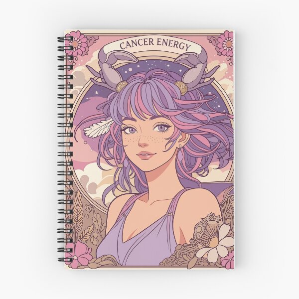 Item preview, Cancer Zodiac Goddess Anime Art | Cancer Energy Celestial Astrology Illustration | Pastel Horoscope Fantasy Girl | Art Nouveau Zodiac Wall Art | Cancer Birthday Gift designed and sold by RSDigitalPrintDesign.