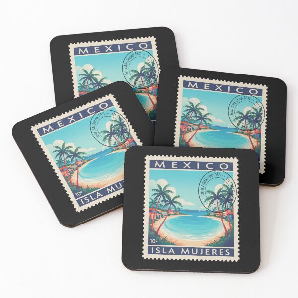 Item preview, Isla Mujeres Mexico Caribbean Postage Stamp Travel Sticker designed and sold by stickercuffs.