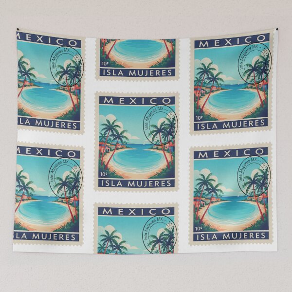 Item preview, Isla Mujeres Mexico Caribbean Postage Stamp Travel Sticker designed and sold by stickercuffs.
