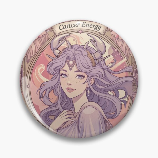 Item preview, Cancer Zodiac Goddess Anime Art | Cancer Energy Celestial Astrology Illustration | Pastel Horoscope Fantasy Girl | Art Nouveau Zodiac Wall Art | Cancer Birthday Gift designed and sold by RSDigitalPrintDesign.