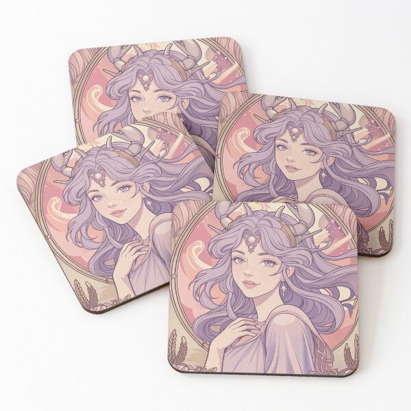 Item preview, Cancer Zodiac Goddess Anime Art | Cancer Energy Celestial Astrology Illustration | Pastel Horoscope Fantasy Girl | Art Nouveau Zodiac Wall Art | Cancer Birthday Gift designed and sold by RSDigitalPrintDesign.