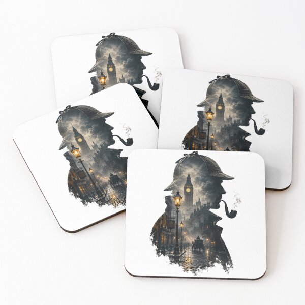 Item preview, Sherlock Holmes Baker Street 221B Double Exposure Noir Art designed and sold by Fenay Designs.