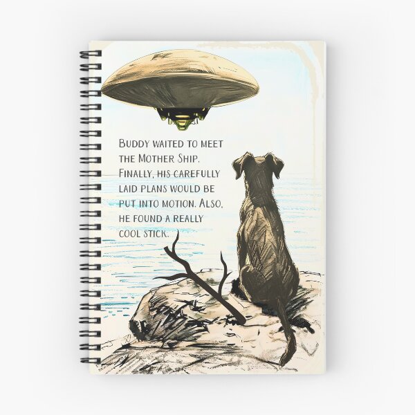 Item preview, Funny dog cool stick alien UFO spaceship flying saucer science fiction sci-fi designed and sold by BigMRanch.