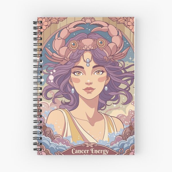 Item preview, Cancer Zodiac Goddess Anime Art | Cancer Energy Celestial Astrology Illustration | Pastel Horoscope Fantasy Girl | Art Nouveau Zodiac Wall Art | Cancer Birthday Gift designed and sold by RSDigitalPrintDesign.