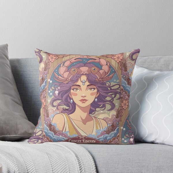 Item preview, Cancer Zodiac Goddess Anime Art | Cancer Energy Celestial Astrology Illustration | Pastel Horoscope Fantasy Girl | Art Nouveau Zodiac Wall Art | Cancer Birthday Gift designed and sold by RSDigitalPrintDesign.