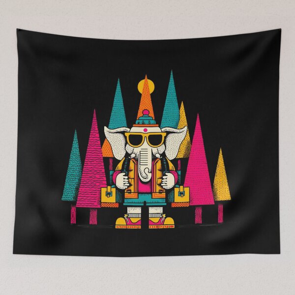 Item preview, Cool Streetwear Elephant Hiker Forest Pop Art designed and sold by PANNARUK THAILAND.