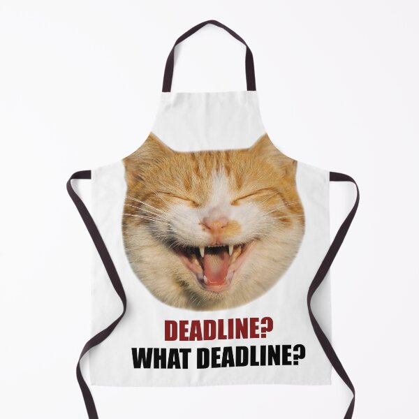 Item preview, Deadline What Deadline Funny Cat Meme Sticker designed and sold by StikerChuns.