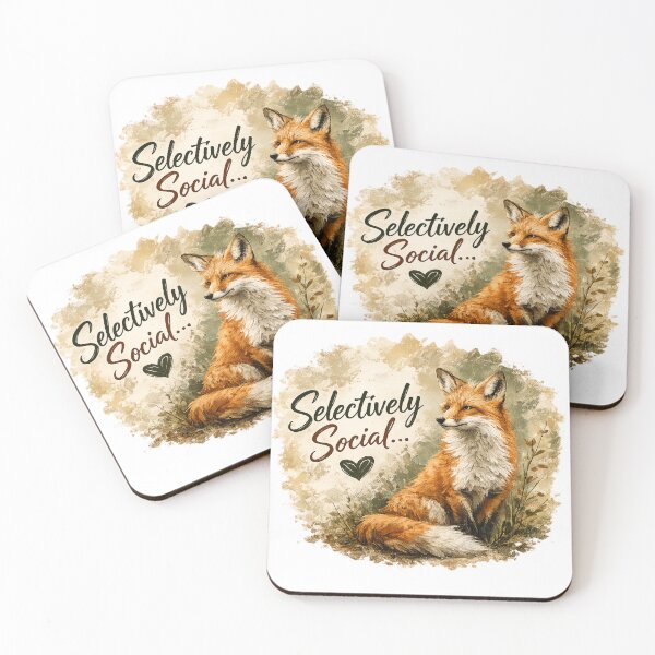 Item preview, Selectively Social | Fox Watercolor Aesthetic Sticker designed and sold by Genzfirevibes.