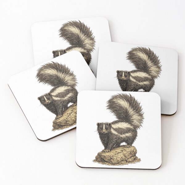 Item preview, Striped Skunk Antique Engraving designed and sold by KrungiT Design .
