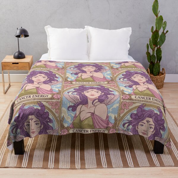 Item preview, Cancer Zodiac Goddess Anime Art | Cancer Energy Celestial Astrology Illustration | Pastel Horoscope Fantasy Girl | Art Nouveau Zodiac Wall Art | Cancer Birthday Gift designed and sold by RSDigitalPrintDesign.
