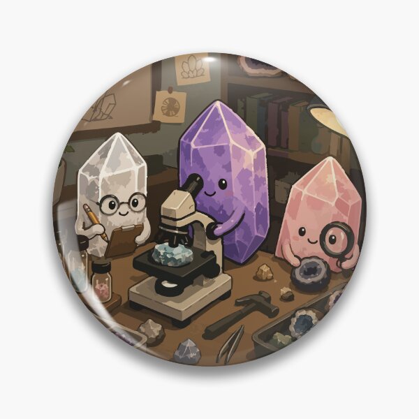 Item preview, Cute Crystal Scientists Laboratory Sticker for Geology Lovers designed and sold by SimplePoDesign.