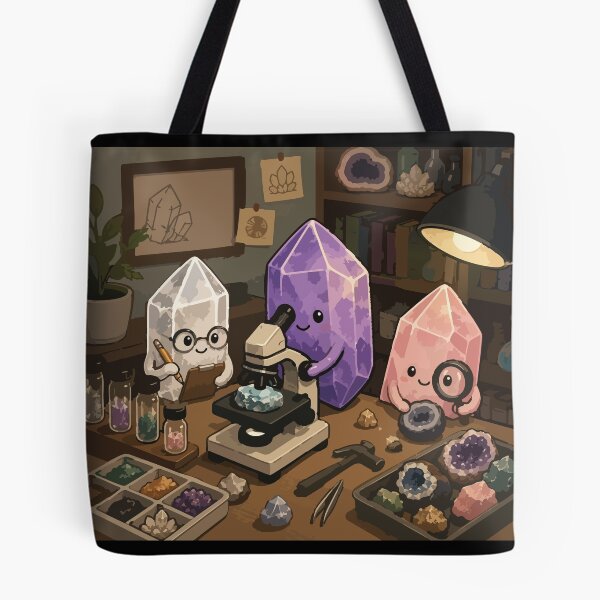 Item preview, Cute Crystal Scientists Laboratory Sticker for Geology Lovers designed and sold by SimplePoDesign.