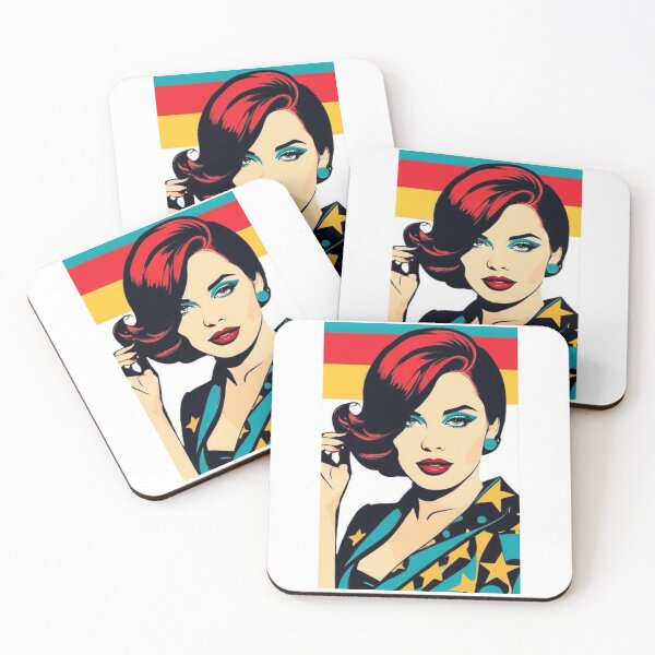 Item preview, Art - Pop Art, Stylized Female Portrait of the 1960s designed and sold by Beat-It.