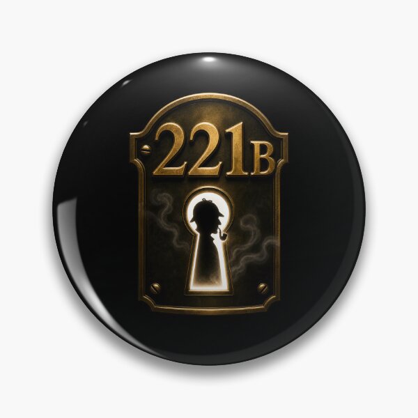 Item preview, Sherlock Holmes 221B Baker Street Ornate Gold Keyhole Plaque Art designed and sold by Fenay Designs.