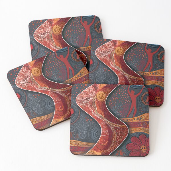 Item preview, Australian Aboriginal Boomerang Dot Painting Indigenous Tribal Wall Art Masterpiece designed and sold by GrinGalore.