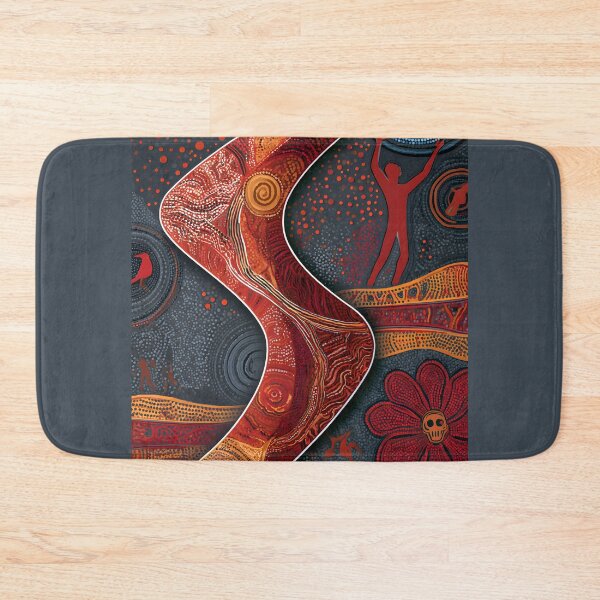 Item preview, Australian Aboriginal Boomerang Dot Painting Indigenous Tribal Wall Art Masterpiece designed and sold by GrinGalore.