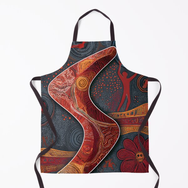 Item preview, Australian Aboriginal Boomerang Dot Painting Indigenous Tribal Wall Art Masterpiece designed and sold by GrinGalore.