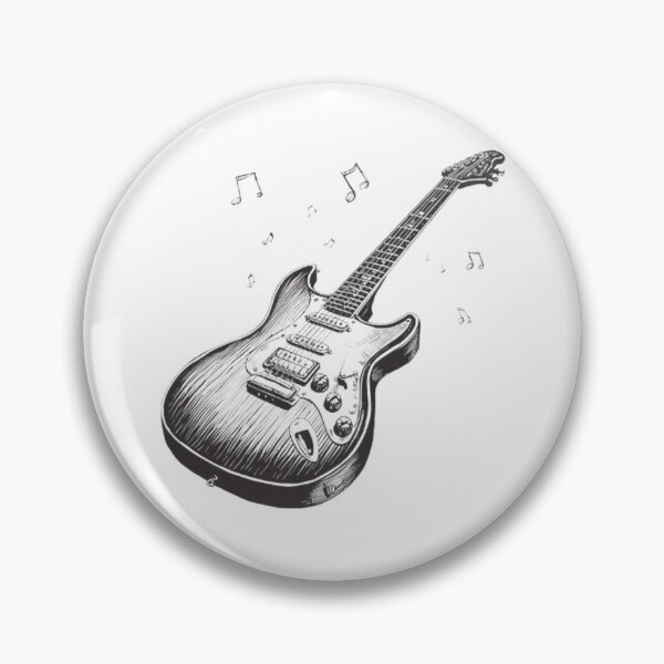 Item preview, Vintage Electric Guitar Hand Drawn Music Art designed and sold by ByKayaPrints.