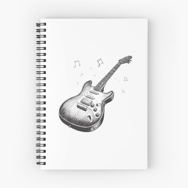 Item preview, Vintage Electric Guitar Hand Drawn Music Art designed and sold by ByKayaPrints.