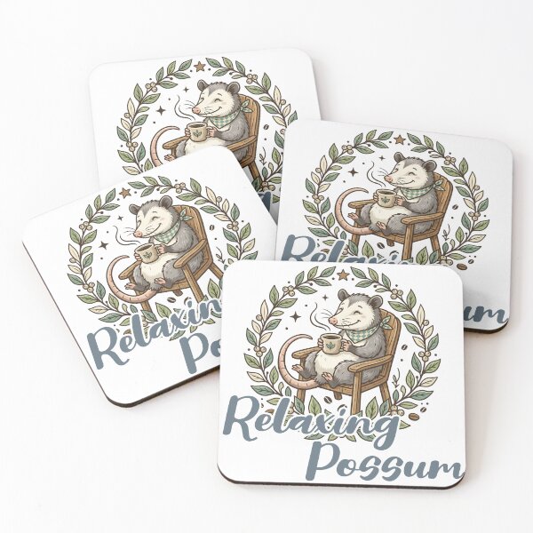 Item preview, Relaxing Possum -cafe break time-Naturalism and Minimalist Design designed and sold by LOVEARTDESIGN.