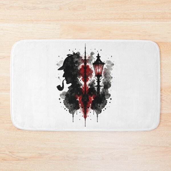 Item preview, Sherlock Holmes Gas Lamp Silhouette Splatter Art designed and sold by Fenay Designs.