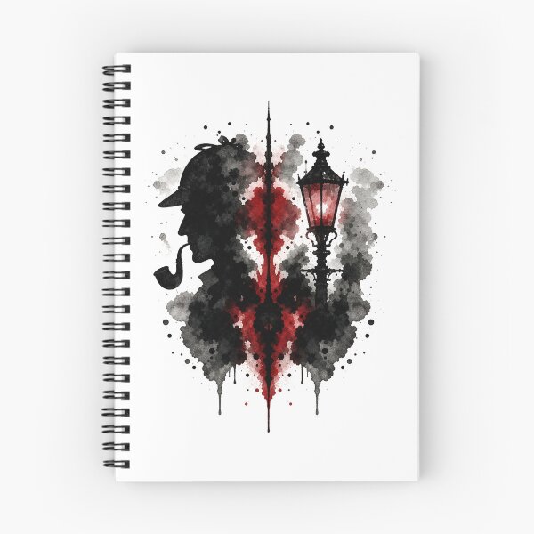 Item preview, Sherlock Holmes Gas Lamp Silhouette Splatter Art designed and sold by Fenay Designs.