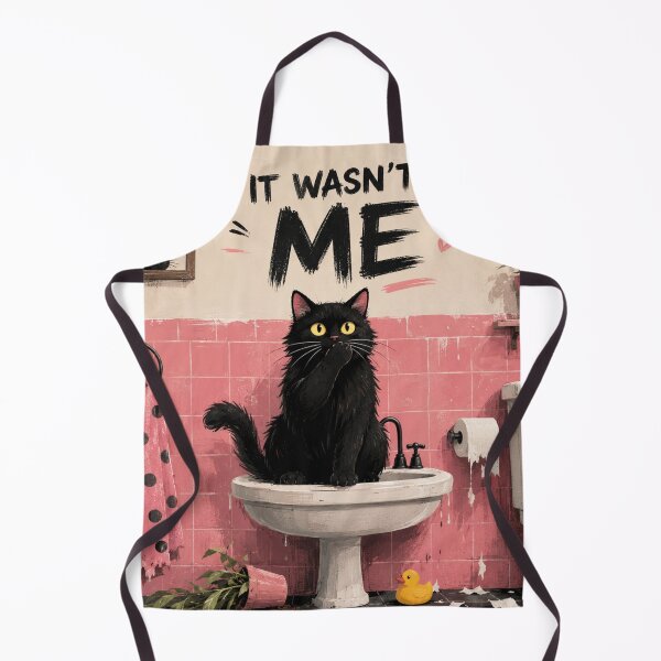 Item preview, Funny Black Cat Bathroom Sign | Cat Bathroom Wall Art | Humorous Cat Lover Gift designed and sold by AbstractAuraArt.