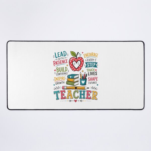 Item preview, Lead With Patience Build Confidence Inspire Growth Encourage Every Step Touch Lives Shape Futures Teacher designed and sold by SkeletonsDanger.