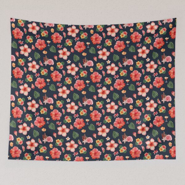 Item preview, Tropical Watercolor Hibiscus Floral Seamless Pattern designed and sold by Chromaovo.