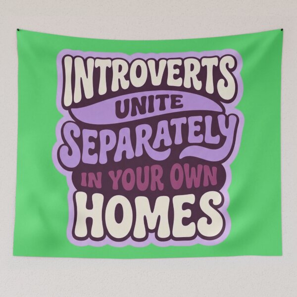 Item preview, Introverts Unite Separately Funny Groovy Sticker designed and sold by HAPPY HARBOR DESIGN .