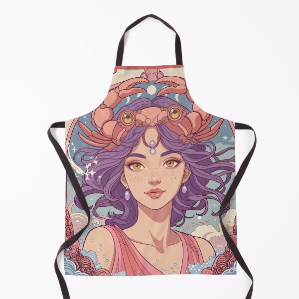 Item preview, Cancer Zodiac Goddess Anime Art | Cancer Energy Celestial Ocean Astrology Illustration | Crab Queen Fantasy Girl | Horoscope Wall Art | Cancer Birthday Gift | Art Nouveau Decor designed and sold by RSDigitalPrintDesign.