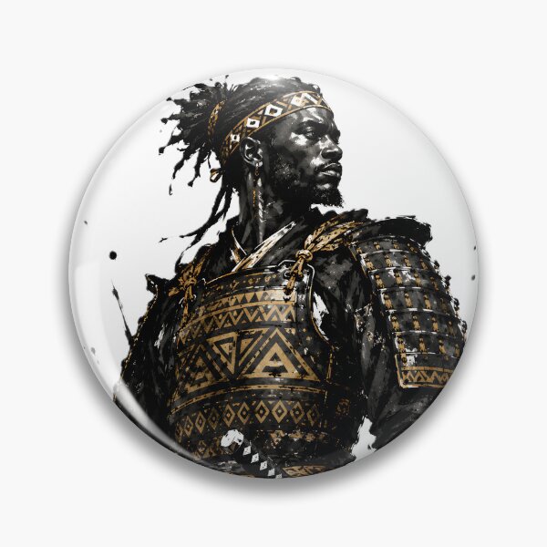 Item preview, Yasuke Black Samurai Sumi-e Gold Accent Art designed and sold by MouradStudio.