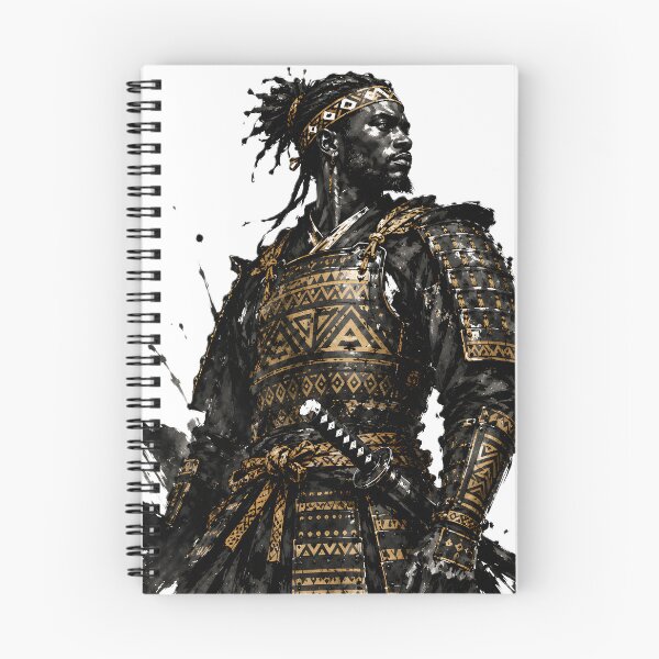 Item preview, Yasuke Black Samurai Sumi-e Gold Accent Art designed and sold by MouradStudio.
