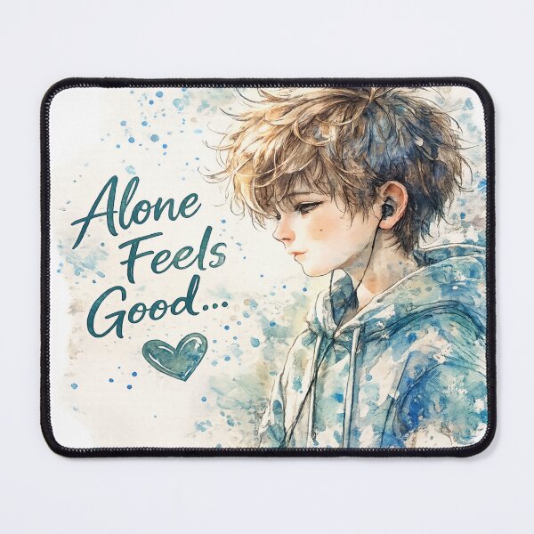 Item preview, Alone Feels Good... | Watercolor Introvert Boy Aesthetic Sticker designed and sold by Genzfirevibes.