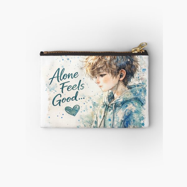 Item preview, Alone Feels Good... | Watercolor Introvert Boy Aesthetic Sticker designed and sold by Genzfirevibes.