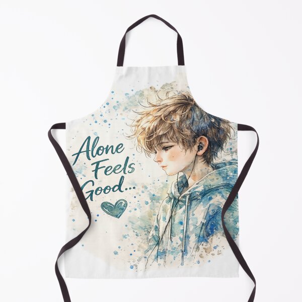 Item preview, Alone Feels Good... | Watercolor Introvert Boy Aesthetic Sticker designed and sold by Genzfirevibes.