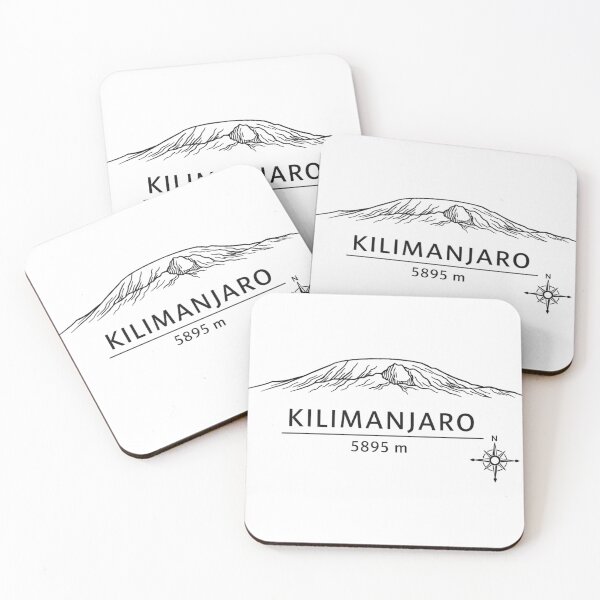 Item preview, Seven Summits Africa – Kilimanjaro 5895 m Minimalist Line Art Design designed and sold by GabeMountainArt.