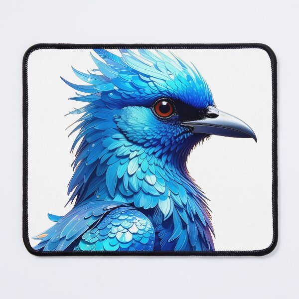 Item preview, Crested blue bird fierce fantasy feathers vivid design tee for bird lovers and fantasy fans designed and sold by icemanphotos.