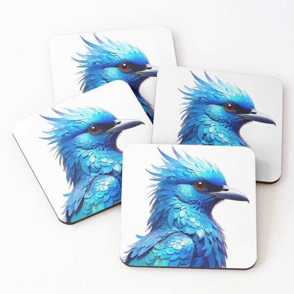Item preview, Crested blue bird fierce fantasy feathers vivid design tee for bird lovers and fantasy fans designed and sold by icemanphotos.