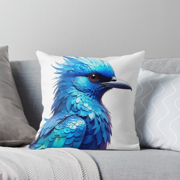 Item preview, Crested blue bird fierce fantasy feathers vivid design tee for bird lovers and fantasy fans designed and sold by icemanphotos.