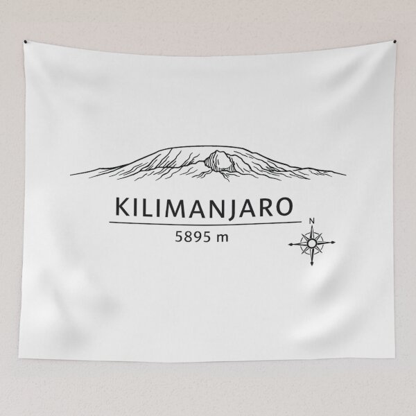 Item preview, Seven Summits Africa – Kilimanjaro 5895 m Minimalist Line Art Design designed and sold by GabeMountainArt.