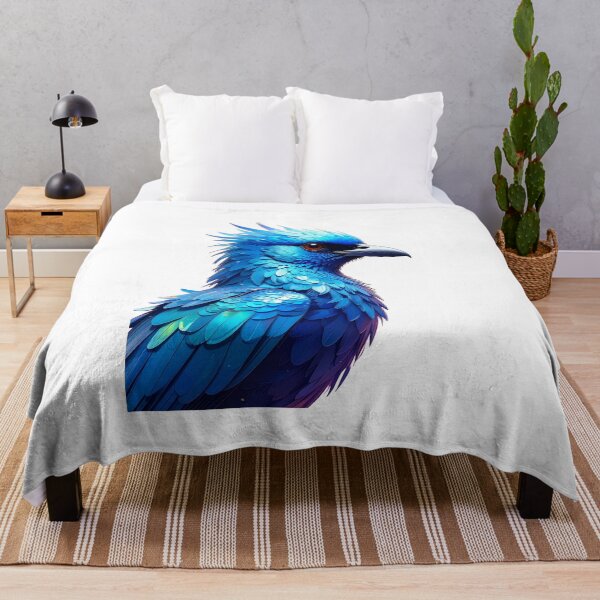 Item preview, Crested blue bird fierce fantasy feathers vivid design tee for bird lovers and fantasy fans designed and sold by icemanphotos.