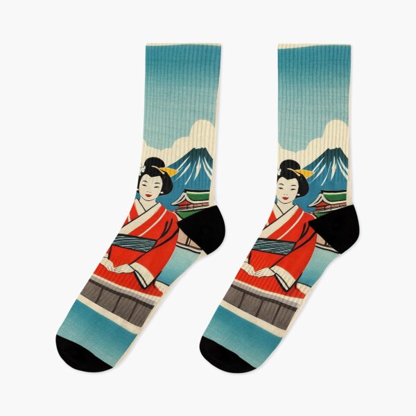 Item preview, Art - Traditional Japanese Print, Life Scene and Mount Fuji designed and sold by Beat-It.